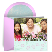 Belated Photo with Tulips card image