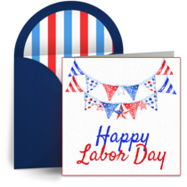 Labor Day Bunting card image