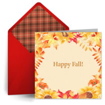 Fall Equinox Autumn Leaves card image