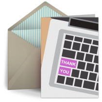 Boss's Day Thank You Keyboard card image