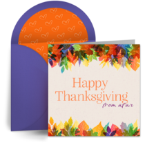 Thanksgiving from Afar card image
