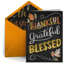 Thankful, Grateful, and Blessed card image