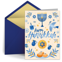 Watercolor Hanukkah card image
