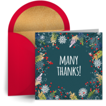 Holly Berry Thank You card image