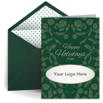 Green Custom Logo Holiday card image