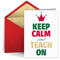 Teacher Keep Calm card image
