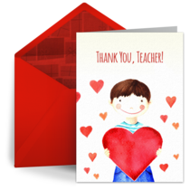 Teacher Holiday Heart card image