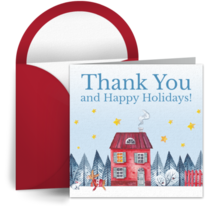 Winter Holiday Thanks card image