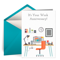 Happy Work Anniversary Desk card image