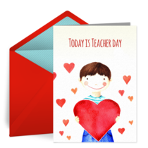 Teacher Appreciation Heart card image