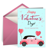 Daughter Valentine Car card image