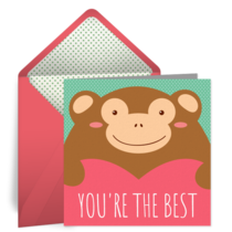 Monkey Valentine card image