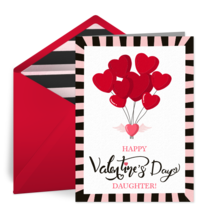 Daughter Valentine Balloons card image