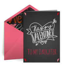 Daughter Chalkboard Valentine card image