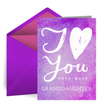 Love You Granddaughter card image