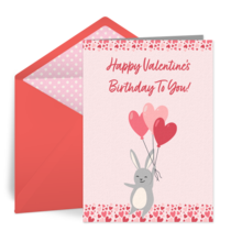 Valentine's Birthday Bunny card image