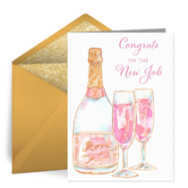 New Job Champagne card image
