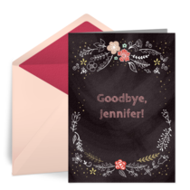 Personalized Goodbye Chalkboard card image