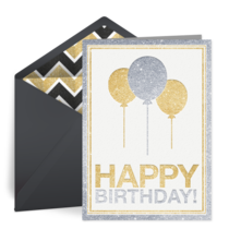 Silver And Gold Birthday card image