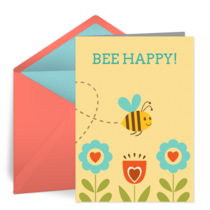 Bee Happy Spring card image