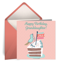 Granddaughter Birthday card image