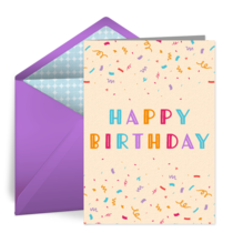Happy Birthday Confetti Sprinkle card image
