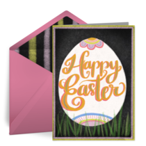 Happy Easter Egg Chalk card image