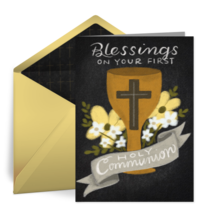 First Communion Blessings card image