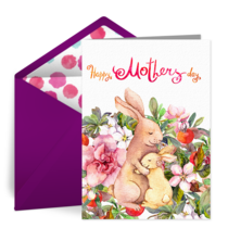 Mother's Day Rabbits card image