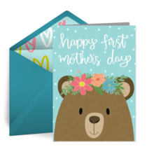 First Mother's Day Bear card image