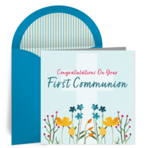 First Communion Wildflowers card image