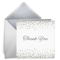 Silver Sparkle Thank You card image