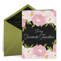 To My Favorite Teacher Floral card image