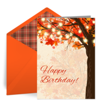 Fall Tree Birthday card image
