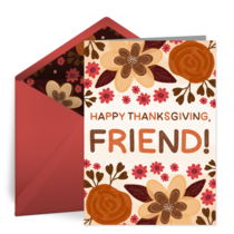 Friend Thanksgiving card image