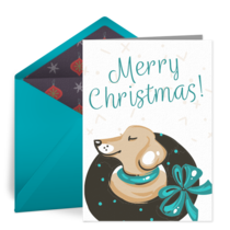 Pup Merry Christmas card image