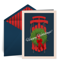 Holiday Sled Wreath card image