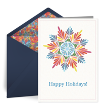Colorful Holiday Snowflake card image
