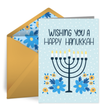 Hanukkah Floral card image