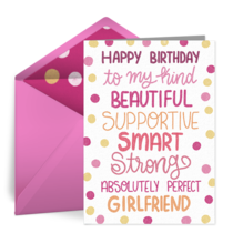 Happy Birthday Girlfriend card image