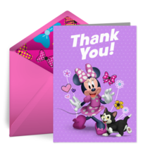 Minnie Mouse Birthday Thanks card image