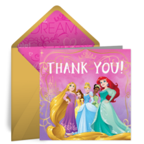 Disney Princess Birthday Thanks card image