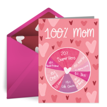 100% Mom Valentine card image