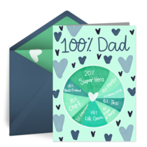 100% Dad Valentine card image