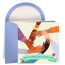 Happy Women's Day Hands card image
