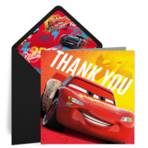 Cars Thank You card image