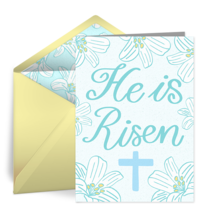 He Is Risen Floral card image
