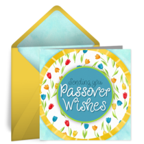Floral Passover Wishes card image
