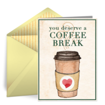 You Deserve A Coffee Break Teacher card image