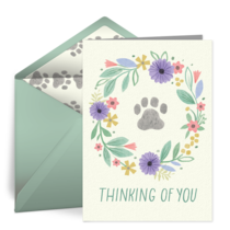 Floral Paw Print card image